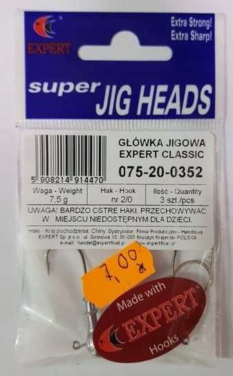 Główka Jigowa Expert Classic 7,5g  2/0  3szt. EXPERT