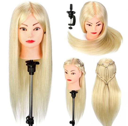 Główka Treningowa Iza 90 Cm Blond Włos Termiczny Uchwyt Fryzjerska Do Czesania Głowa Do 4236