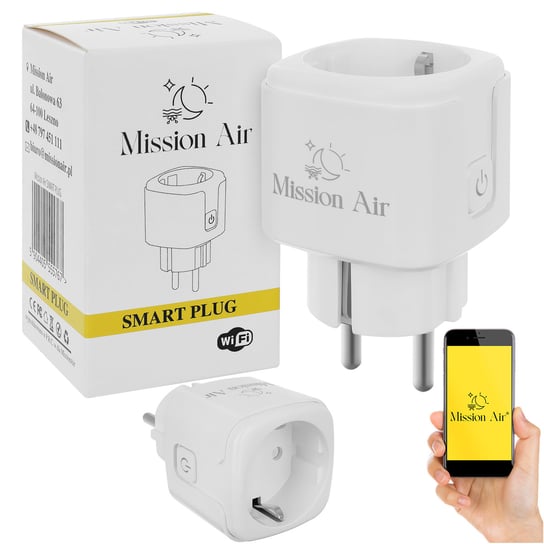 Gniazdko Wifi Inteligentne Smart Plug 16A Mission Air Pomiar Zuĺľycia Energii Watomierz Smart Home Mission