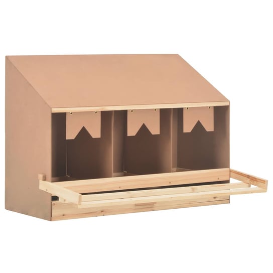 Gniazdo dla kur, 3 przegrody, 93x40x65 cm, lite drewno sosnowe VMP
