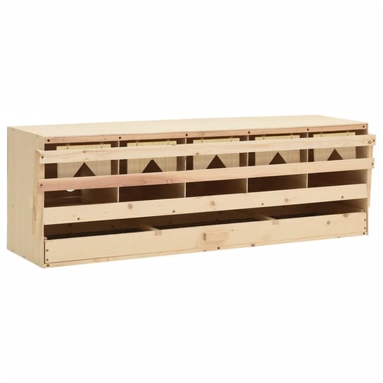 Gniazdo dla kur, 5 przegród, 117x33x38 cm, lite drewno sosnowe VMP