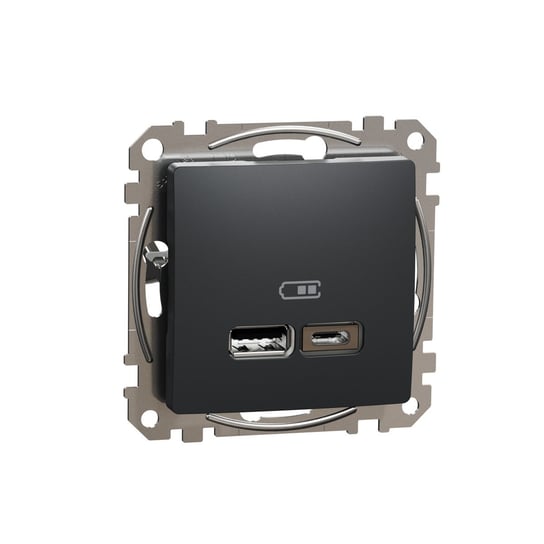 Gniazdo ładowania USB A+C 2,4A, czarny antracyt SEDNA DESIGN Schneider Electric
