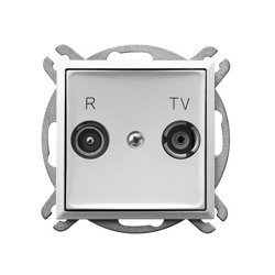 Gniazdo RTV przelotowe 10-dB Biały Ospel Aria GPA-10UP/m/00 OSPEL