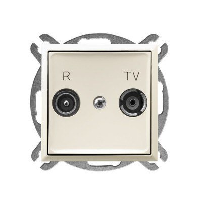 Gniazdo RTV przelotowe 16-dB, ecru ARIA OSPEL
