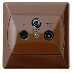 Gniazdo RTV-SAT końcowe brązowy Ospel Akcent GPA-AS/24 OSPEL