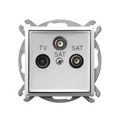 Gniazdo RTV-SAT z dwoma wyjściami SAT Biały Ospel Aria GPA-U2S/m/00 OSPEL