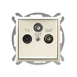Gniazdo RTV-SAT z dwoma wyjściami SAT Ecru Ospel Aria GPA-U2S/m/27 OSPEL
