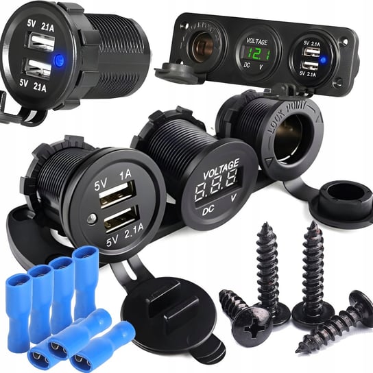 Gniazdo Zapalniczki 12V Woltomierz Samochodowy PANEL Auto 2x USB 5V 2.1A Inna marka