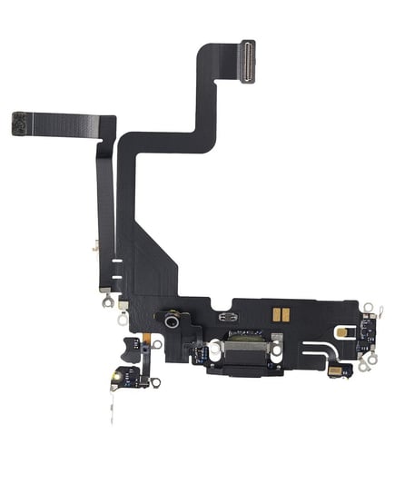 Gniazdo złącze port ładowania mikrofon dolny taśma flex do Apple iPhone 14 (OEM Oryginał) (Czarny) DFX