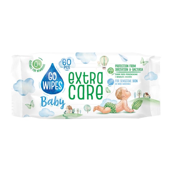 Go Wipes Baby Extra Care chusteczki nawilżane dla dzieci i niemowląt, 60 szt. 