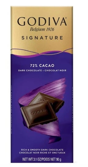 Godiva- Signature 72% Cacao Dark Chocolate Tabliczka ciemnej czekolady z kakaem 90g Inna marka