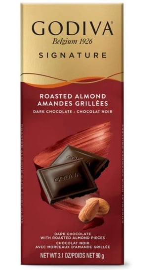 Godiva- Signature Roasted Almond Dark Chocolate Tabliczka ciemnej czekolady z orzechami 90g Inna marka