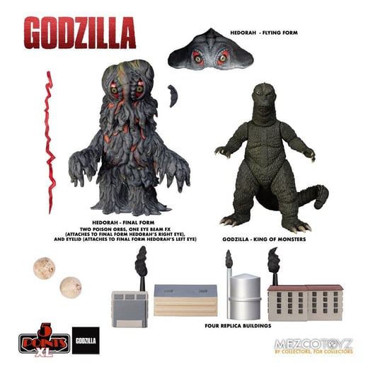 Godzilla Vs. Hedorah 5 Points Figurki Deluxe Box Mezco Toyz