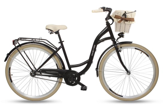 Goetze, Rower Miejski Style 28" 1 Bieg Czarno Kremowy, Kosz Goetze