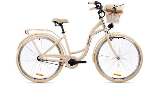 Goetze, Rower Miejski Style 28" Alu 3 Biegi Kremowy, Kosz Goetze
