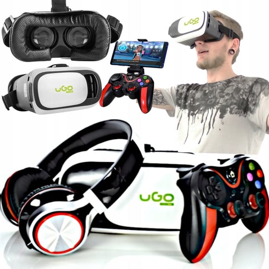 GOGLE VR Z KONTROLEREM I SŁUCHAWKAMI DO TELEFONU 3D MEGA ZESTAW PREZENT Inny producent