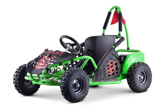 Gokart Fast Dragon na akumulator Zielony 30km/h + Silnik 1000W + Koła pompowane + Regulacja siedzenia + Pasy Inna marka