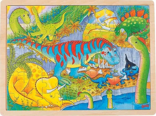 Goki, drewniane puzzle do układania Świat dinozaurów Goki