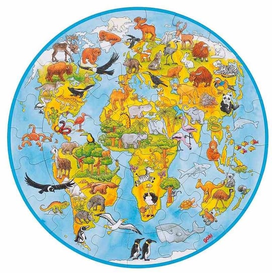Goki, puzzle, dla dzieci Zwierzęta i ich świat, 49 el. Goki