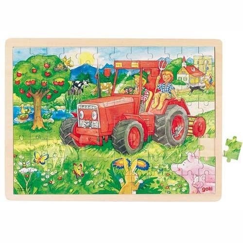 Goki, puzzle drewniane traktor Goki