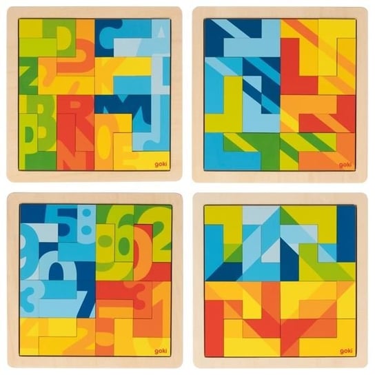 Goki, puzzle, Wyobraźni, zestaw, 4x4 el. Goki