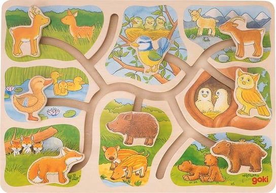 Goki, tablica do sortowania w formie układanki Mieszkańcy lasów Goki