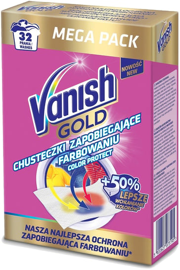 Gold Color Protect chusteczki zapobiegające farbowaniu ubrań 32 prania (16 sztuk) Vanish
