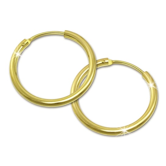 GoldDream Złote Kolczyki Hoops 15mm Simply Prawdziwa Biżuteria 333 Żółte Złoto GoldDream