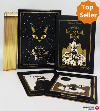 Golden Black Cat Tarot - Hochwertige Stülpdeckelschachtel mit Goldfolie Königsfurt Urania