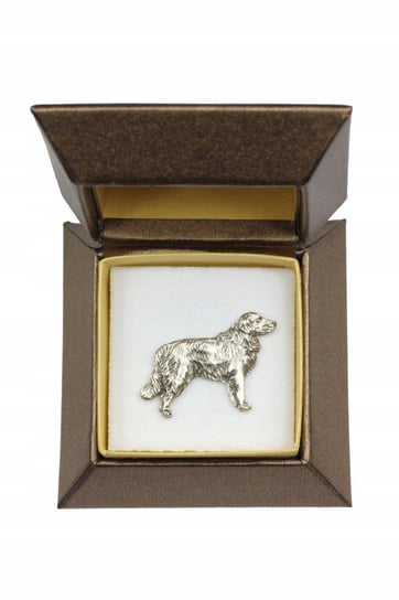 Golden Retriever posrebrzany pin w pudełku broszka Inna marka