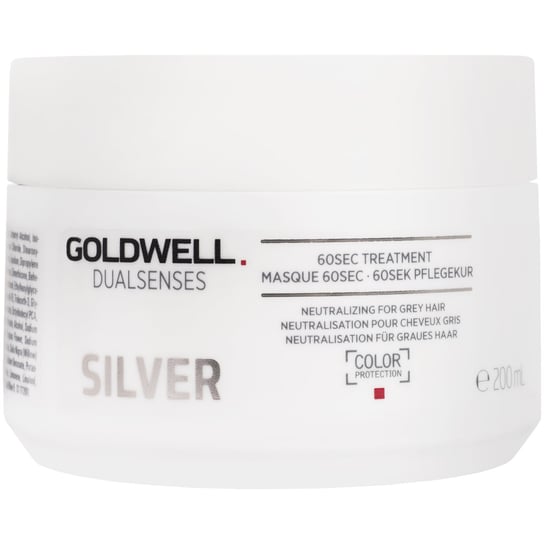 Goldwell, Dualsenses Silver 60sec Treatment, Maska do włosów siwych i blond neutralizuje żółte tony, 200 ml Goldwell