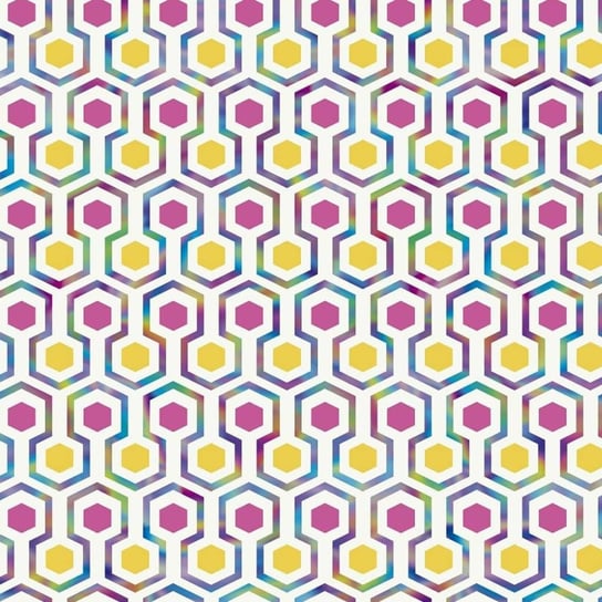Good Vibes Tapeta Hexagon Pattern, różowo-żółta Good Vibes