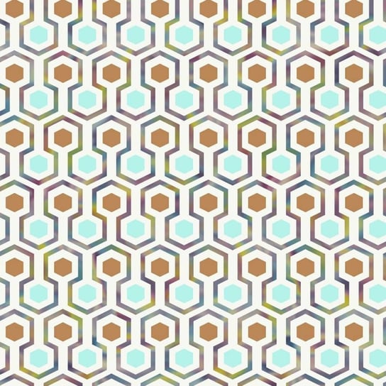 Good Vibes Tapeta Hexagon Pattern, zielono-pomarańczowa Good Vibes