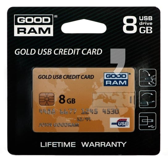 GOODRAM 8GB USB 2.0 Gold Credit Card GoodRam