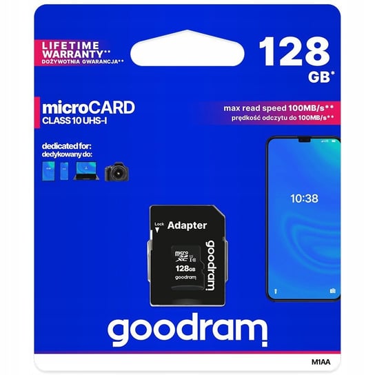 GOODRAM KARTA PAMIĘCI 128 GB MICRO SD XC CLASS 10 GoodRam