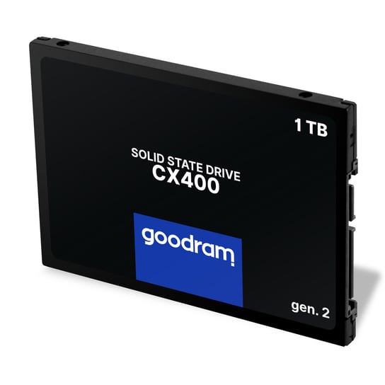 Goodram SSD 2 TB CX400 Gen.2 2048 GB Dysk półprzewodnikowy SSD z interfejsem SATA III Chipy pamięci 3D TLC NAND Flash 2,5 cala przyspieszające działanie komputera nawet 10-krotnie Czarny 2048 GB 2 TB GoodRam