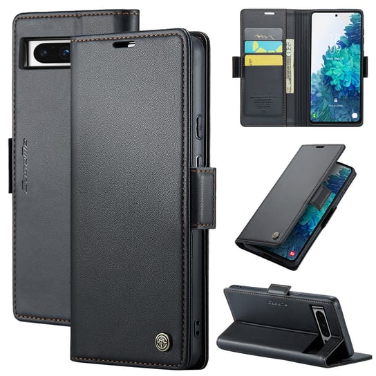 Google Pixel 8 | Etui CASE-ME LUX WALLET | Czarny CaseMe