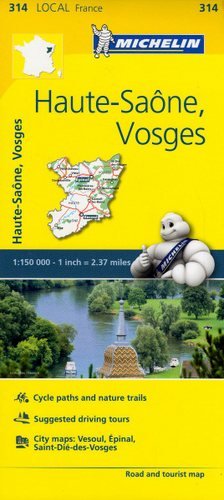 Górna Saona, Wogezy. Mapa 1:150 000 Michelin Travel Publications