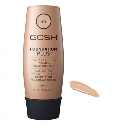 Gosh, Foundation Plus, kryjąco-korygujący podkład do twarzy 004 Natural, SPF 15, 30 ml Gosh