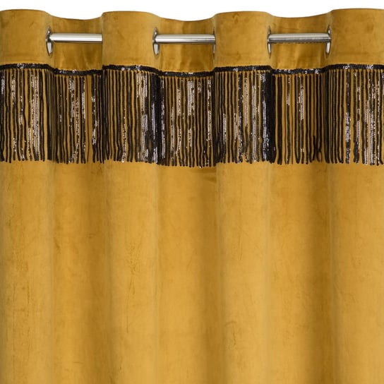 Gotowe zasłony na przelotkach welur JASPER, 140x250 cm,miodowy Eurofirany