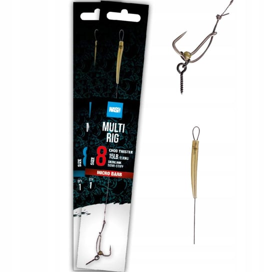 GOTOWY PRZYPON Z ZADZIOREM NASH MULTI RIG BARBED R. 8 nash tackle