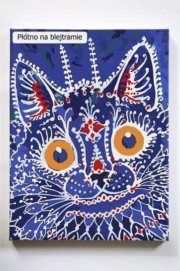Gotycki kot, malarz, Louis Wain, malowanie po numerach, blejtram Akrylowo