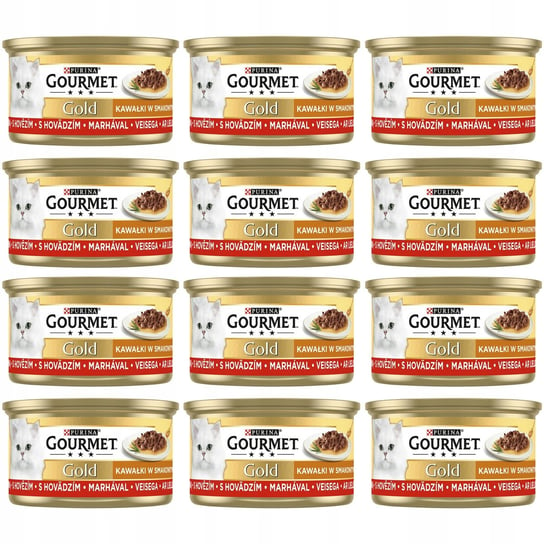 Gourmet Gold Karma dla kota Sauce Delight z wołowiną 85 g x 12 sztuk Purina