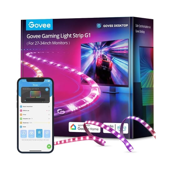 Govee H6609 Gaming Light Strip G1 | Oświetlenie LED | RGBIC, 27-34 cali, 2.4GHz Wi-Fi, Bluetooth GOVEE