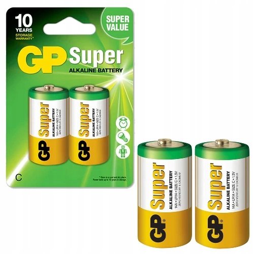 Gp Baterie Alkaliczne Super C Lr14 Grube Paluszki 2 Szt. GP Batteries