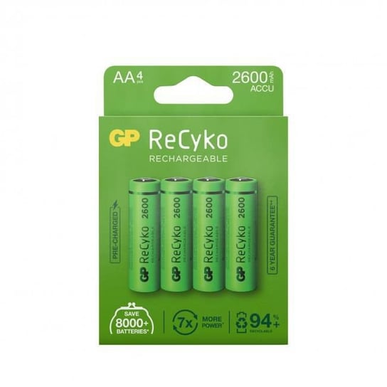 Gp Batteries Gp Recyko 270Aahce-2Gbw4/Aa 4 GP Batteries