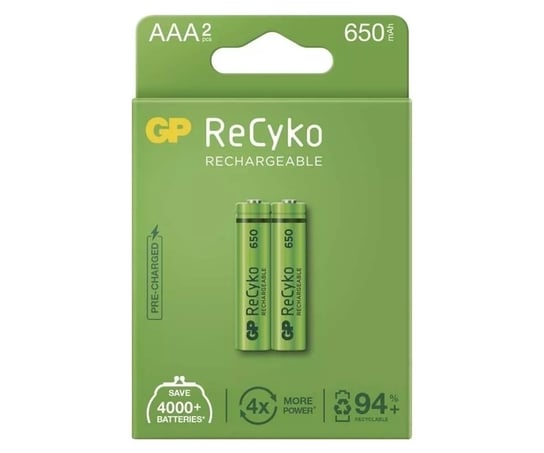 GP Recyko+ New R03/AAA 650mAh Series B2 GP Batteries