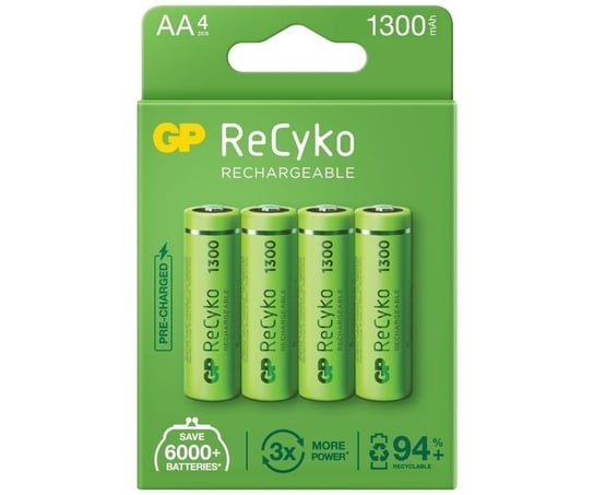 GP Recyko+ New R6/AA 1300mAh Series B4 GP Batteries