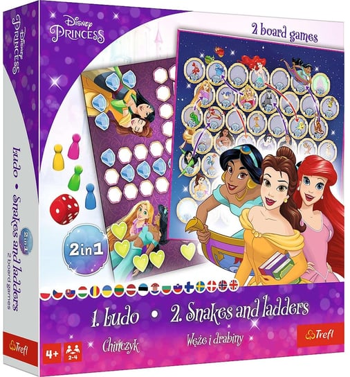 Gra 2w1 Chińczyk Węże i Drabiny Disney Princess Księżniczki Trefl Trefl