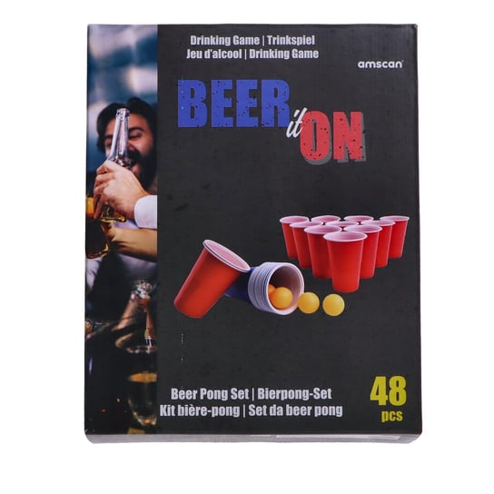 Gra Beer Pong (22 kubki i 24 piłki) gra imprezowa ABC